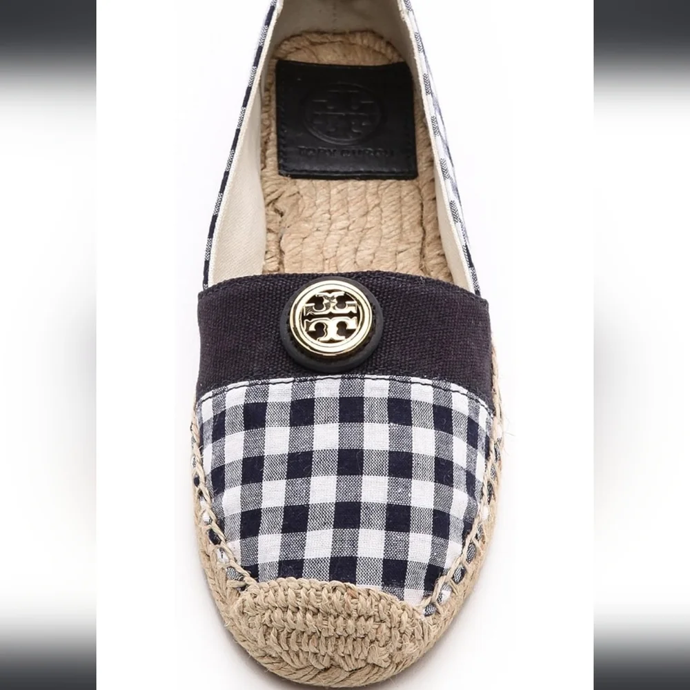 Tory Burch Beacher Brigh Navy Espidrilles Flats Jute Leather Designer #714